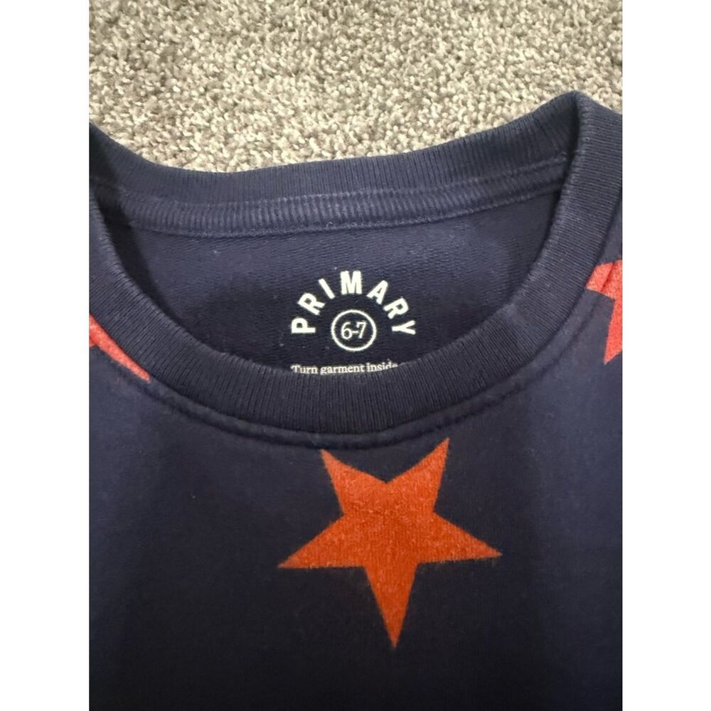 Primary Colorful Star Print Sweatshirt Tunic Dress Sz 6-7 - Picture 6 of 6
